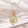 Alloy Enamel with Natural Pearl Pendant Brass Chain Necklaces FS-WGD59E5-04-1