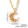 Shiny Brass Clear Cubic Zirconia Pendant Necklaces for Women YA7820-1-2