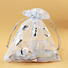 20Pcs Heart Printed Organza Bags OP-LP0001-13-3