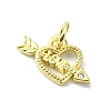 Heart Theme Brass Micro Pave Cubic Zirconia Charms KK-H475-56G-07-1