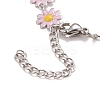 Enamel Daisy Link Chain Necklace NJEW-P220-01P-05-4