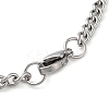 Non-Tarnish 304 Stainlessa Steel Curb Chain Pendant Necklaces NJEW-H034-06P-3