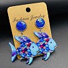 Alloy & Acrylic Dangle Stud Earrings FS-WG106F8-01-2