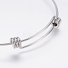Adjustable 304 Stainless Steel Bangles X-BJEW-P184-08P-2