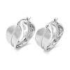 Rack Plating Brass Feather Hoop Earrings for Women EJEW-D059-27P-1