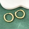 Brass Huggie Hoop Earrings KK-CBA8324-18B-G-3