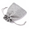 Polyester Imitation Burlap Packing Pouches Drawstring Bags X-ABAG-R004-14x10cm-11-2