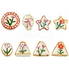 8Pcs 8 Styles Flower Theme Handmade Porcelain Beads LAMP-FS0001-67-1