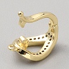 Brass Micro Pave Clear Cubic Zirconia Fold Over Clasps FIND-WH0428-15G-3