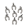 CZ Brass Micro Pave Cubic Zirconia Horse Shoe Charms ZIRC-L018-13B-1
