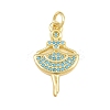 Brass Micro Pave Sky Blue Cubic Zirconia Pendants CU-CBA4A93-02H-G-1