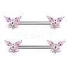 Brass Cubic Zirconia Dragonfly Nipple Rings WG71E21-02-1