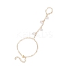 Electroplate Glass Butterfly Charms Finger Ring Bracelet for Women BJEW-JB11770-2