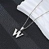 201 Stainless Steel Crystal Rhinestone Initial Pendant Necklaces FS-WG28760-25-1