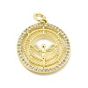 Rack Plating Brass Micro Pave Cubic Zirconia Pendants KK-D359-20G-1