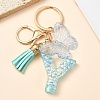 Resin & Acrylic & Faux Suede Tassel Keychain KEYC-YW00117-25-1