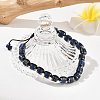 Adjustable Natural Lapis Lazuli and Non-magnetic Synthetic Hematite Braided Bead Bracelets BJEW-Z090-01F-3