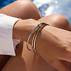 304 Stainless Steel 3-Strand Bangle Sets for Women VJ6341-3-3