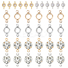 36Pcs 6 Styles Brass Pave Clear Cubic Zirconia Links KK-FH0008-12-1