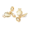 Ocean Brass Pave Clear Cubic Zirconia European Dangle Charms KK-H278-05G-2