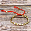 Minimalist Brass Twist Bead Braided Bead Bracelets FS-WG305E2-03-1