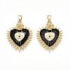 Brass Micro Pave Cubic Zirconia Pendants KK-N257-01B-G-1
