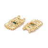 Rack Plating Brass Micro Pave Cubic Zirconia Pendants ZIRC-C040-07G-3