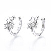 Brass Micro Pave Clear Cubic Zirconia Cuff Earrings EJEW-T046-23P-NF-1
