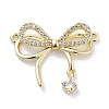 Brass Micro Pave Clear Cubic Zirconia Pendants ZIRC-L104-005G-1