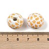 Christmas Printed Schima Wood European Beads WOOD-I015-01C-3