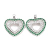 Brass Micro Pave Cubic Zirconia Pendants KK-B070-01P-2