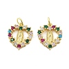 Brass Micro Pave Cubic Zirconia Pendants KK-C092-24L-G-1