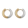 201 Stainless Steel Two Tone Hoop Earrings EJEW-Q002-01G-05-4
