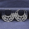 Non-Tarnish 304 Stainless Steel Hollow Moon Hoop Earrings EJEW-P248-04P-1