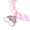 3Pcs 3 Colors ABS Plastic Imitation Pearl Beads Stretch Bracelets BJEW-JB11585-6