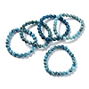 Natural Apatite Round Round Beaded Stretch Bracelets BJEW-G697-01A-1