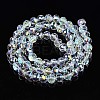 Electroplate Transparent Glass Beads Strands EGLA-N002-15-B03-3