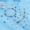 600Pcs 6 Colors Polyhedron Alloy Finding Beads FIND-AR0004-57-3