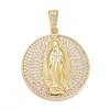 Rack Plating Brass Micro Pave Clear Cubic Zirconia Pendants KK-M229-01G-1