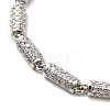 Clear Cubic Zirconia Column Link Chain Bracelet BJEW-E073-01P-2