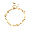 304 Stainless Steel Multi-strand Link Chain Anklets AJEW-P128-01G-2