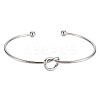 Non-Tarnish Knot Shape Cuff Bangle LS-BJEW-N013-007-7