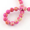 Dyed Natural Ocean White Jade Round Bead Strands G-R295-6mm-09-2