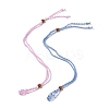 2 Colors 2PCS Adjustable Braided Waxed Cord Macrame Pouch Necklace Making MAK-PH0004-29-1