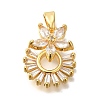 Brass Micro Pave Cubic Zirconia Pendants KK-B122-01B-G-1
