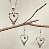 Heart Alloy Pendant Necklaces & Dangle Earrings Sets for Women FS-WGFD789-01-1