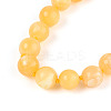 Round Natural Yellow Jade Beaded Necklaces NJEW-F327-02B-04-01-4