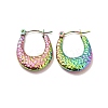 Ion Plating(IP) 304 Stainless Steel Chunky Oval Hoop Earrings for Women EJEW-P202-08MC-1
