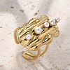304 Stainless Steel Cuff Rings for Women LS-RJEW-D302-02G-06-4