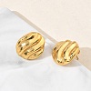 Textured Oval 304 Stainless Steel Stud Earrings for Women EJEW-K333-20G-2